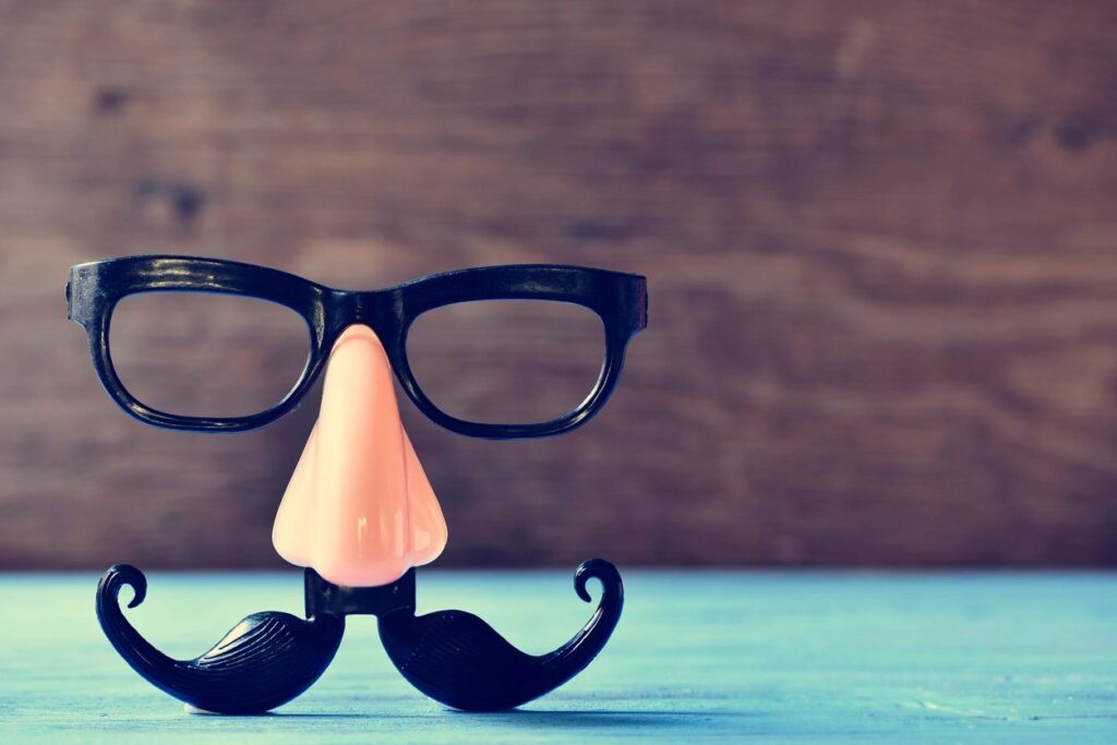 Mask - glasses, nose and mustache, just comic